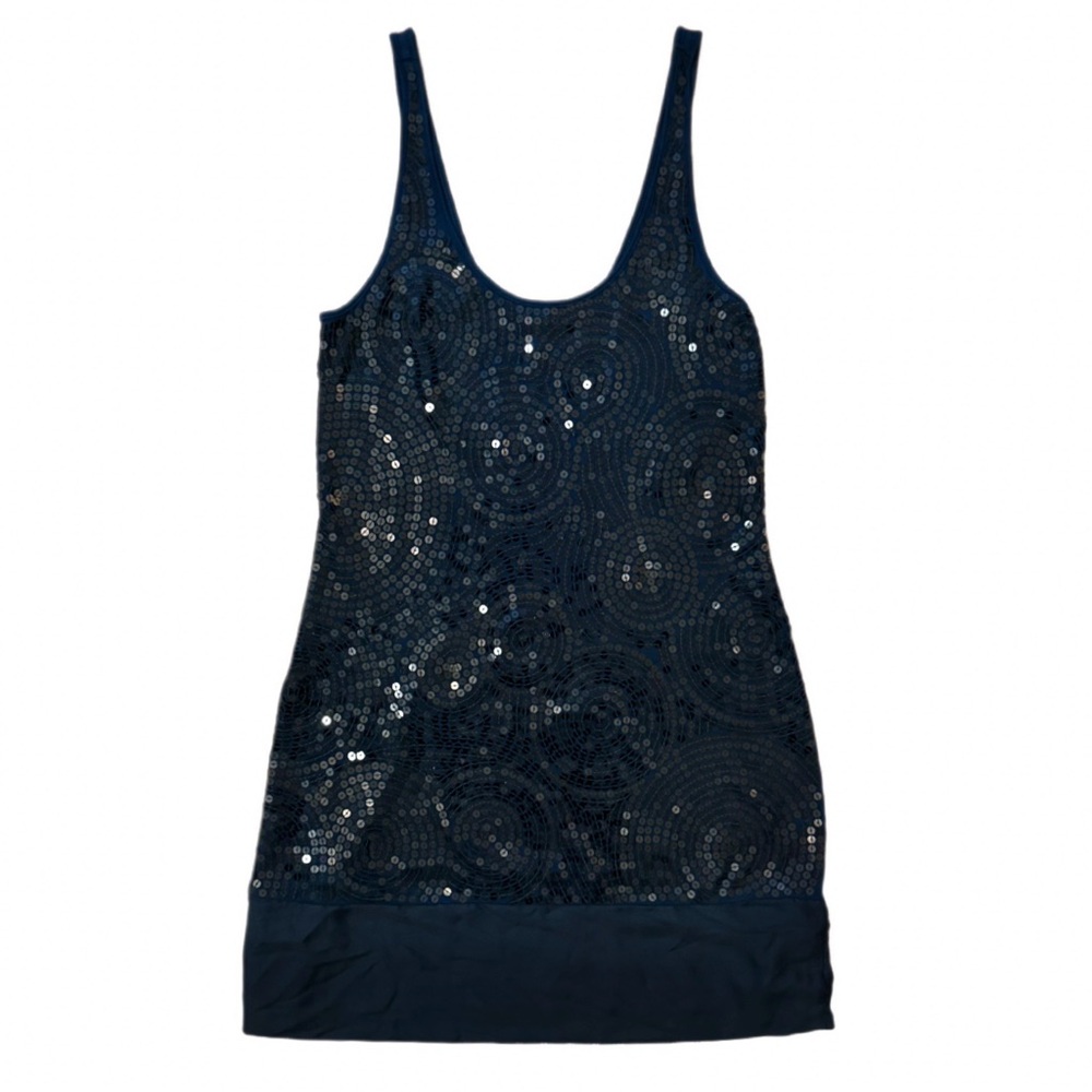 Express Dreamweight Cotton Sequin Tunic Tank Top Small Navy Blue Party Concert